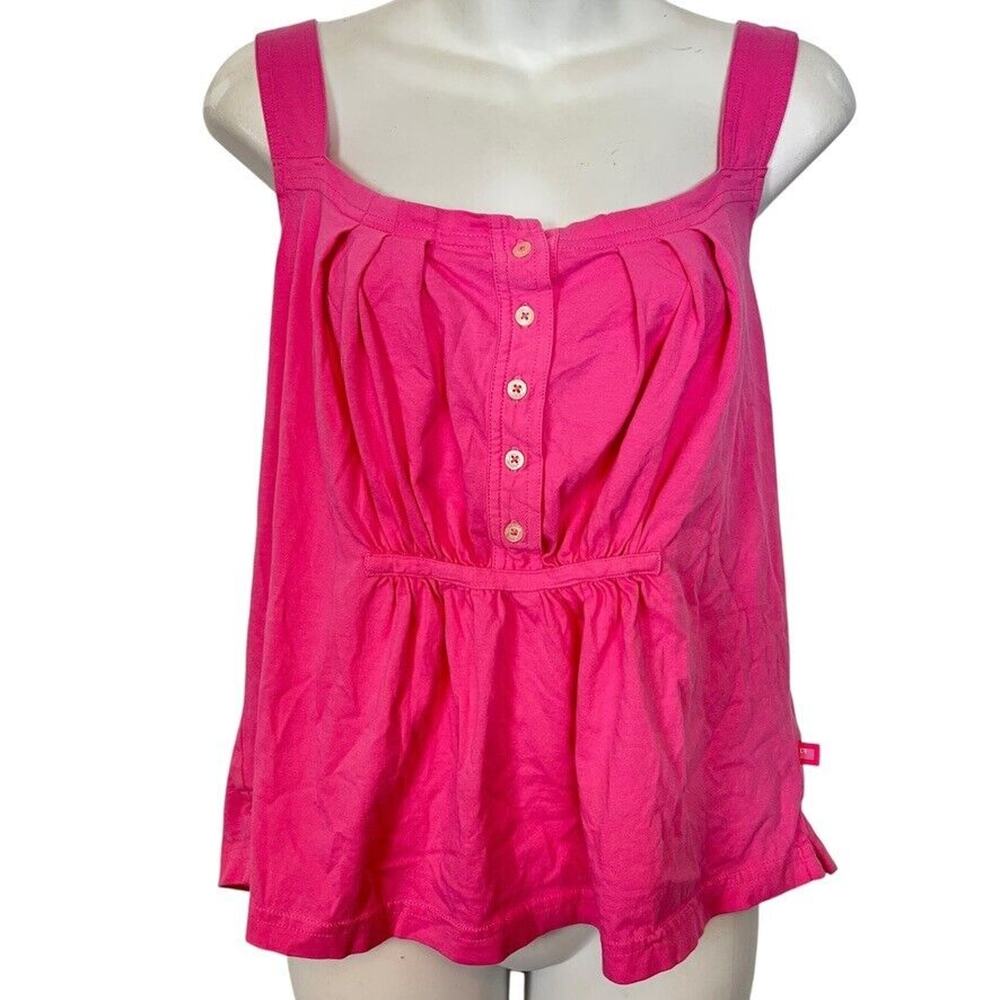 Polo Jeans Company Ralph Lauren Pink Y2K Babydoll Pleated Cotton Knit Top Y2K L